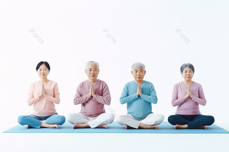 运动老年人健身瑜伽垫坐姿冥想养生摄影,高清,摄影图,摄影图片,图片大全,摄影图免费下载